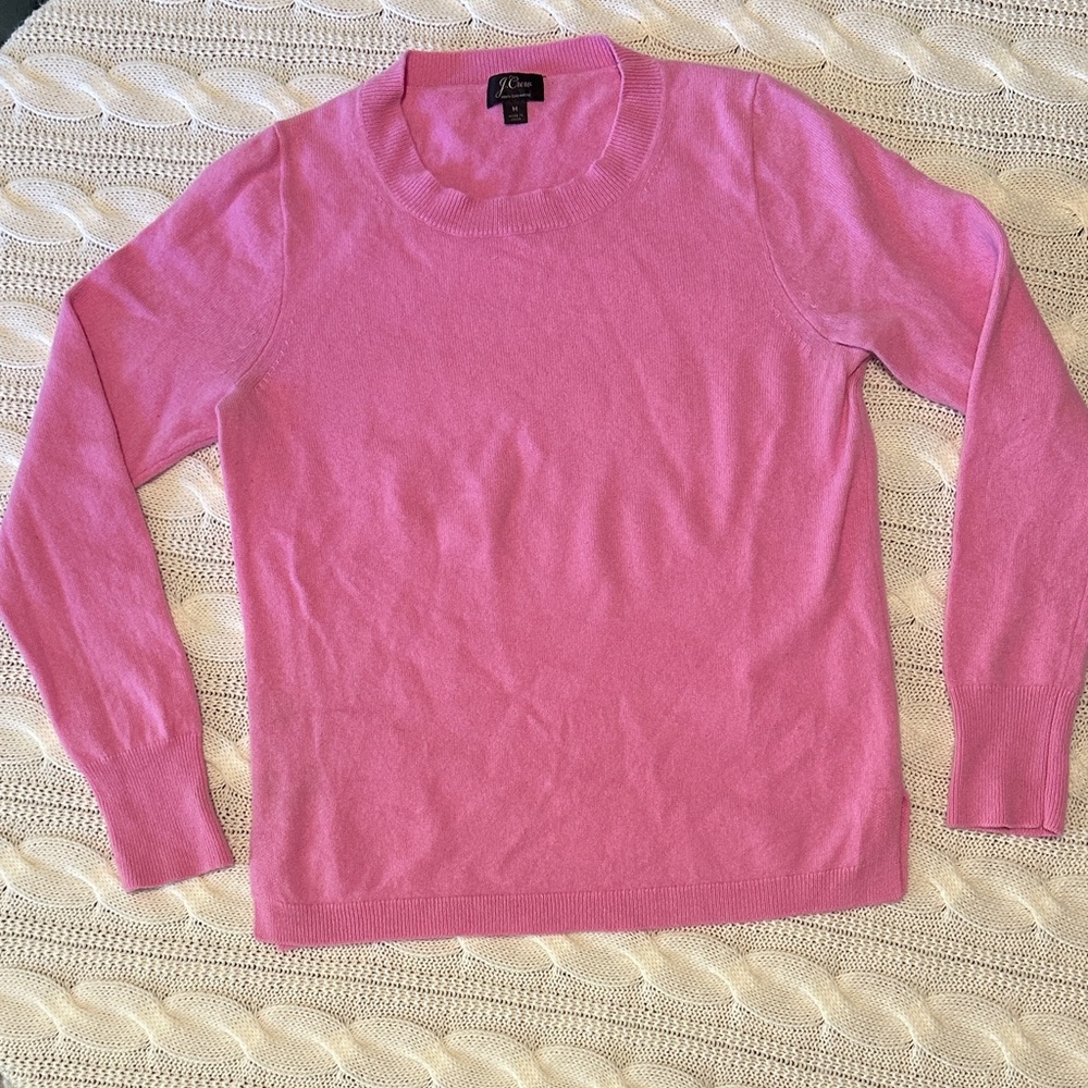 J.Crew 100% Cashmere Crewneck Sweater – Medium Pink